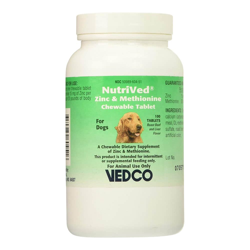 Vedco NutriVed Zinpro pour chien, comprimé à mâcher, soutien nutritionnel potentiel.
