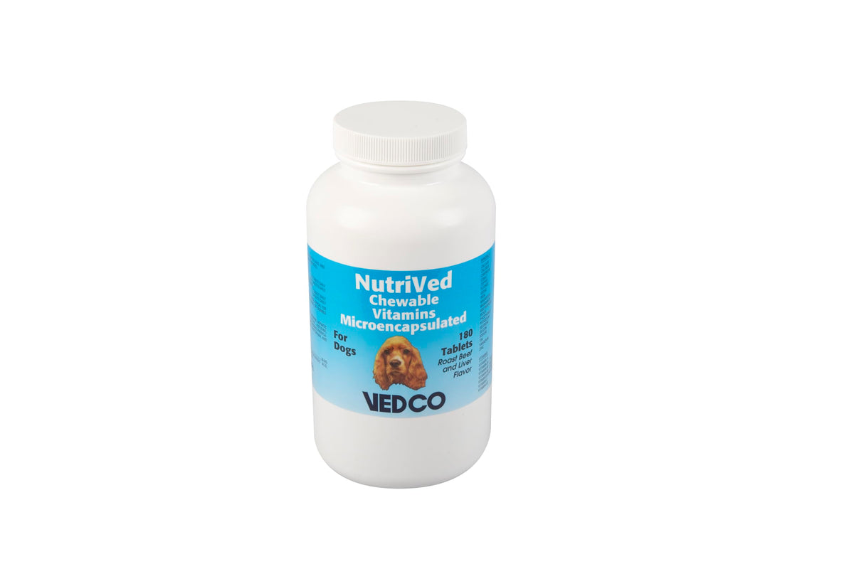 Vedco Nutrived pour chien, comprimés à croquer microencapsulés, soutien potentiel à la vitalité et immunité.