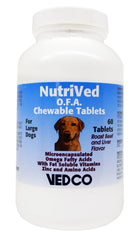 Vedco Nutrived O.F.A. tablettes à mâcher pour grands chiens, soutien potentiel du pelage sain.