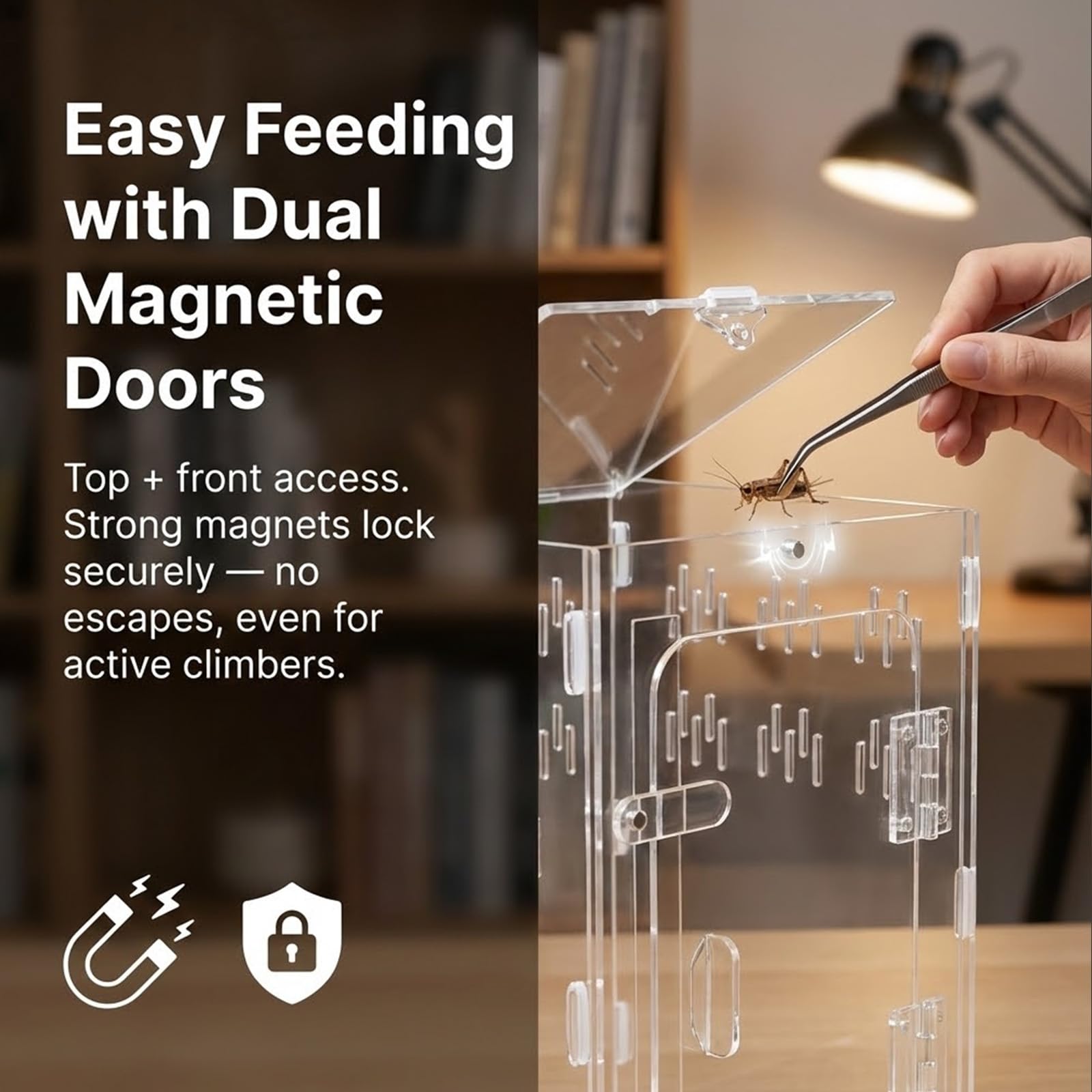 Veectgoo Enclos Tarantula vue claire à 360 degrés pour observer les comportements.