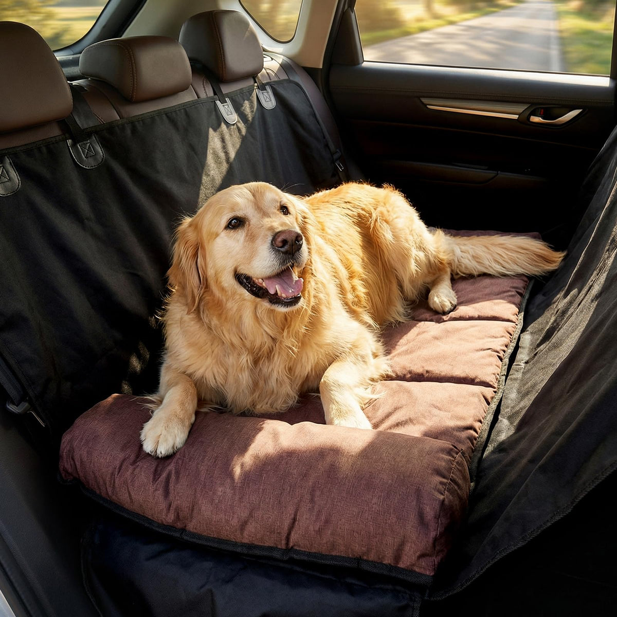 Veehoo bords renforces sur siege-arriere pour repos plus securise du chien