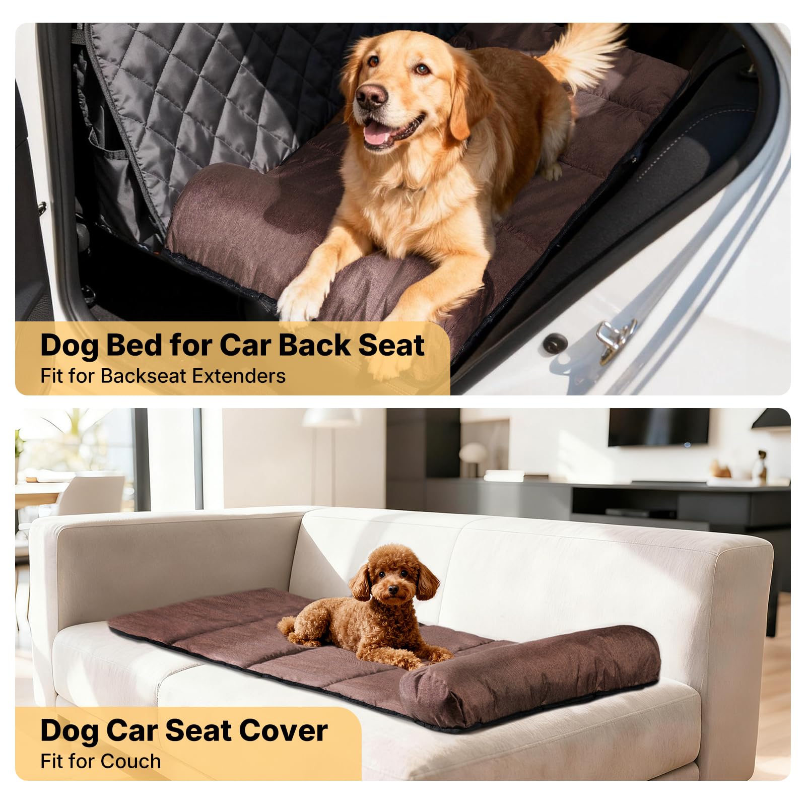 Veehoo grand lit pour chien lors des trajets vehicule