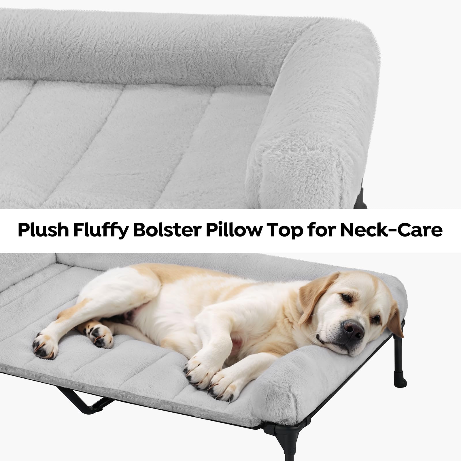 Veehoo coussin bolster peluche doux apaise le cou et favorise le repos.