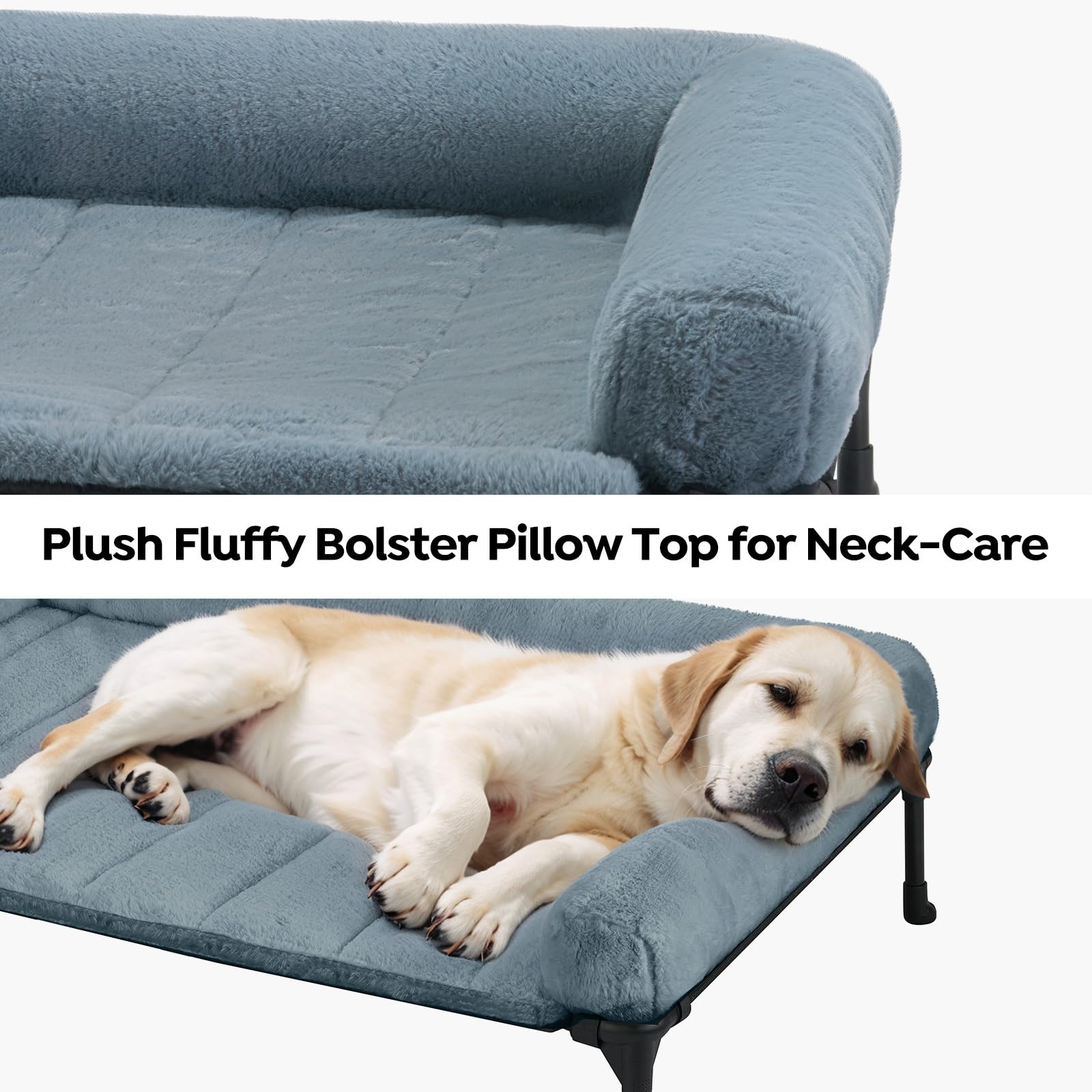 Coussin bolster peluche Veehoo offrant un soutien cervical doux