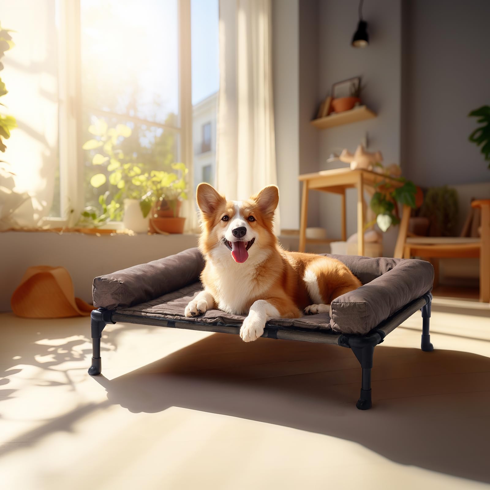 Veehoo lit chien elevé nettoyage facile: surface résistante et entretien rapide
