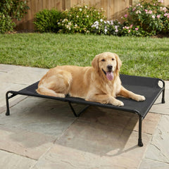Lit chien Veehoo XXL cadre robuste pour stabilité en intérieur et en plein air.