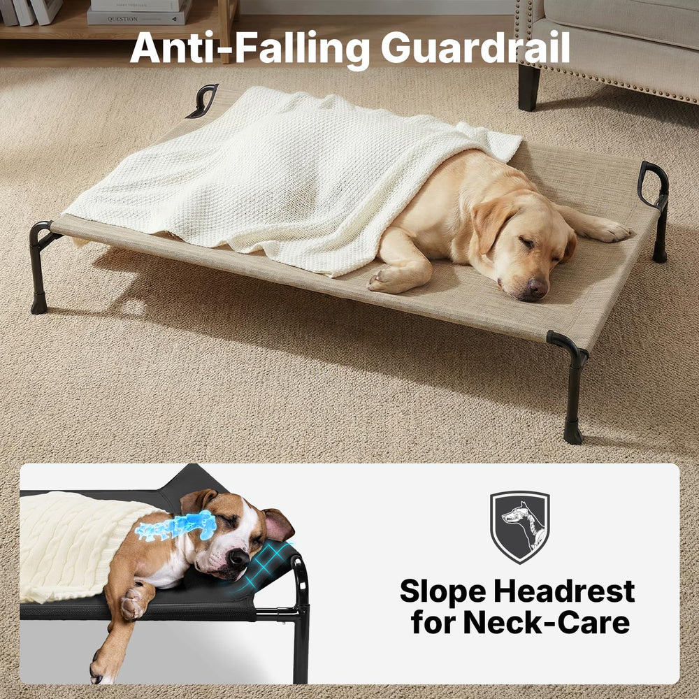 Lit pour chien extérieur Veehoo avec maillage respirant pour ventilation.