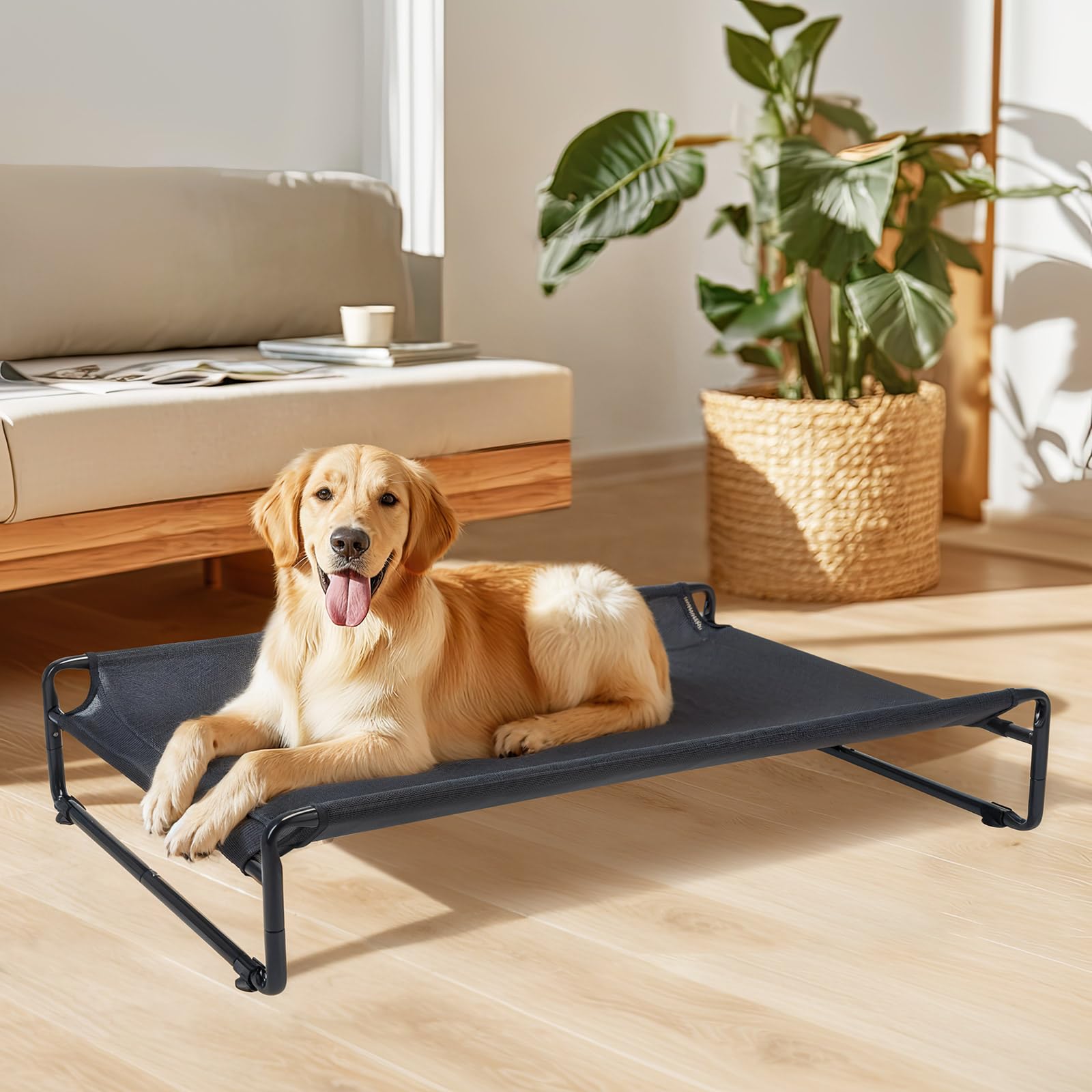 Lit surélevé Veehoo de grande taille, capacité jusqu’à 50 kg.