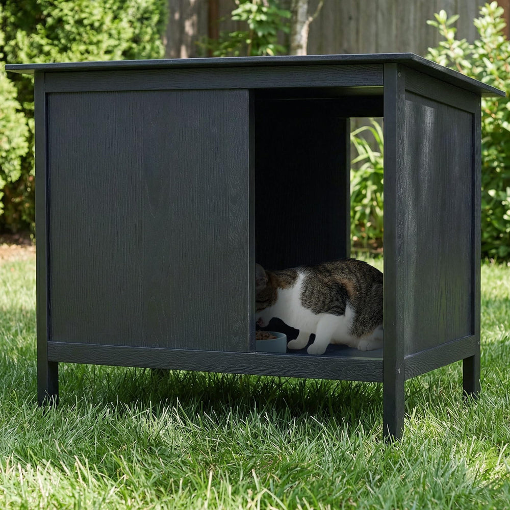 Veehoo Nid chat exterieur : protection meteo durable pour chats domestiques et errants.
