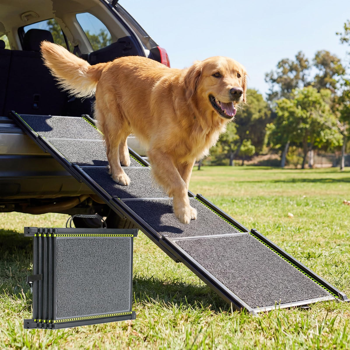 Veehoo Rampe télescopique 71 pouces pour voitures, montée facile pour chiens jusqu'à 110 livres.