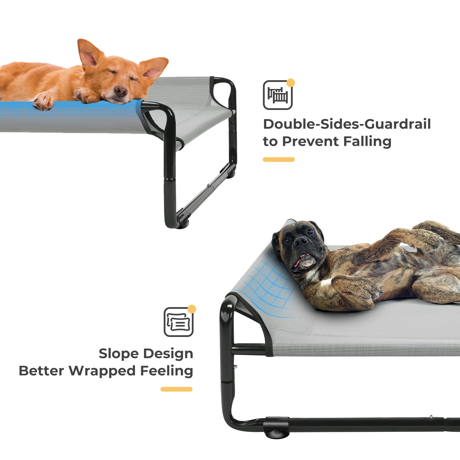 Détail du repose-tête du lit-chien Veehoo pour un soutien ergonomique.