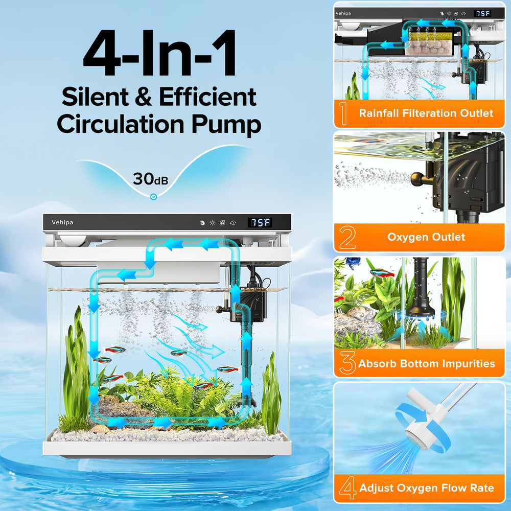 Vehipa pompe silencieuse d’aquarium assure circulation douce et oxydation