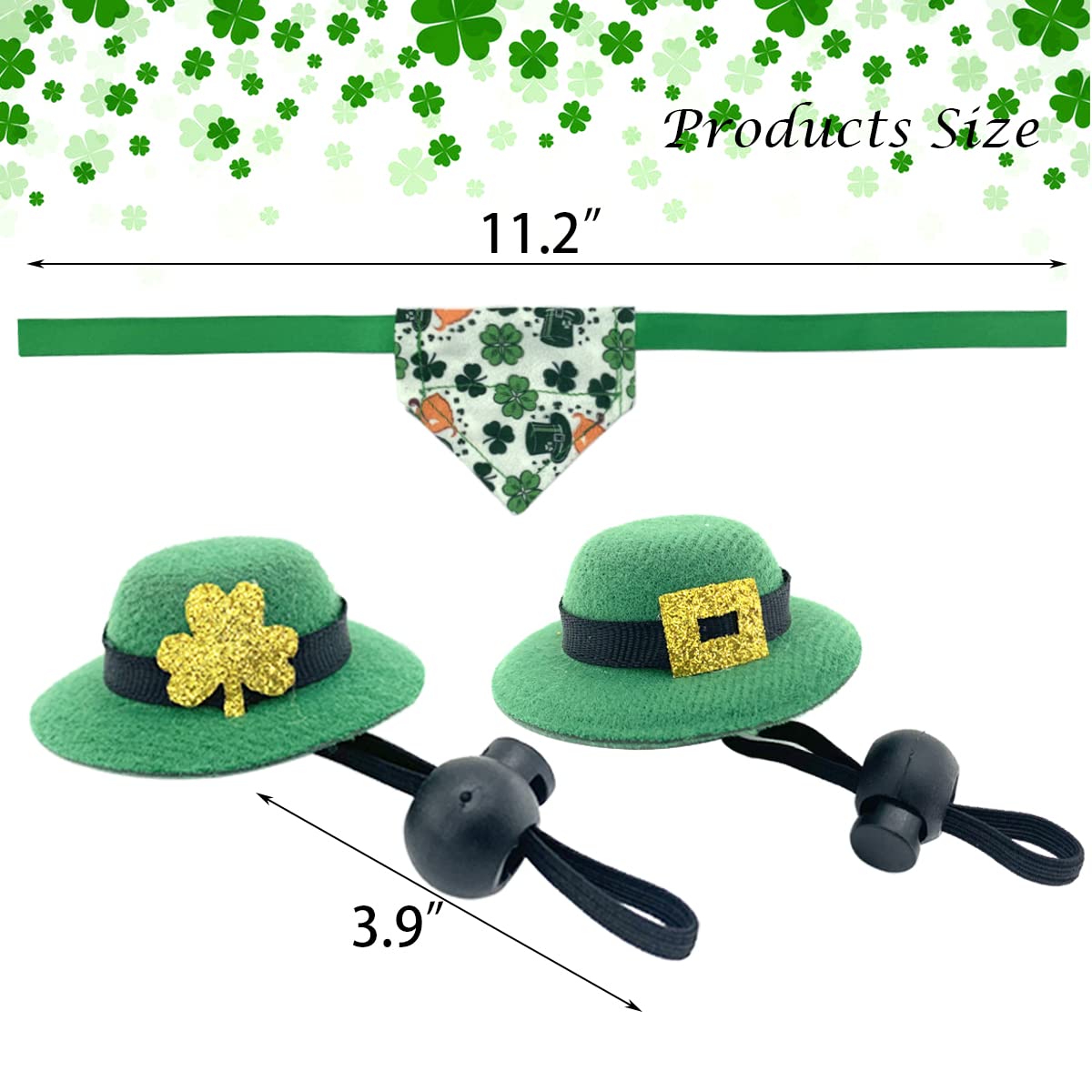 Vehomy bandana dragon barbu Saint-Patrick, collier léger et réversible