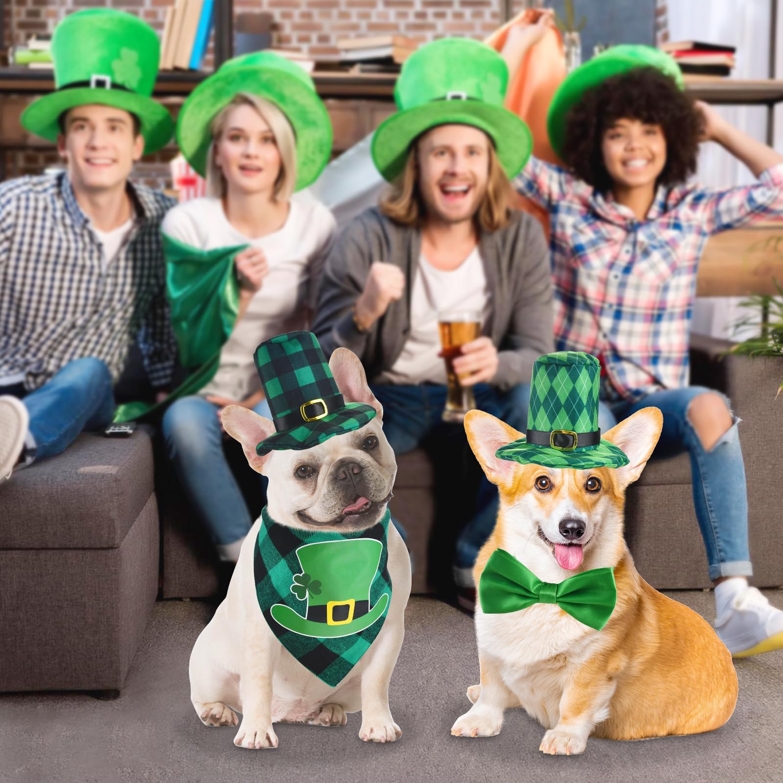 Vehomy chapeau et bandana Saint Patrick, idéal pour séances photo.