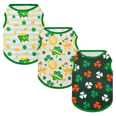 Vehomy T-shirts chien Saint-Patrick vert ensemble 3 pièces, confort et festivité