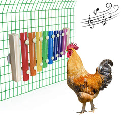 Vehomy xylophone pour poules en bois, 8 touches, divertissement sonore stimulant