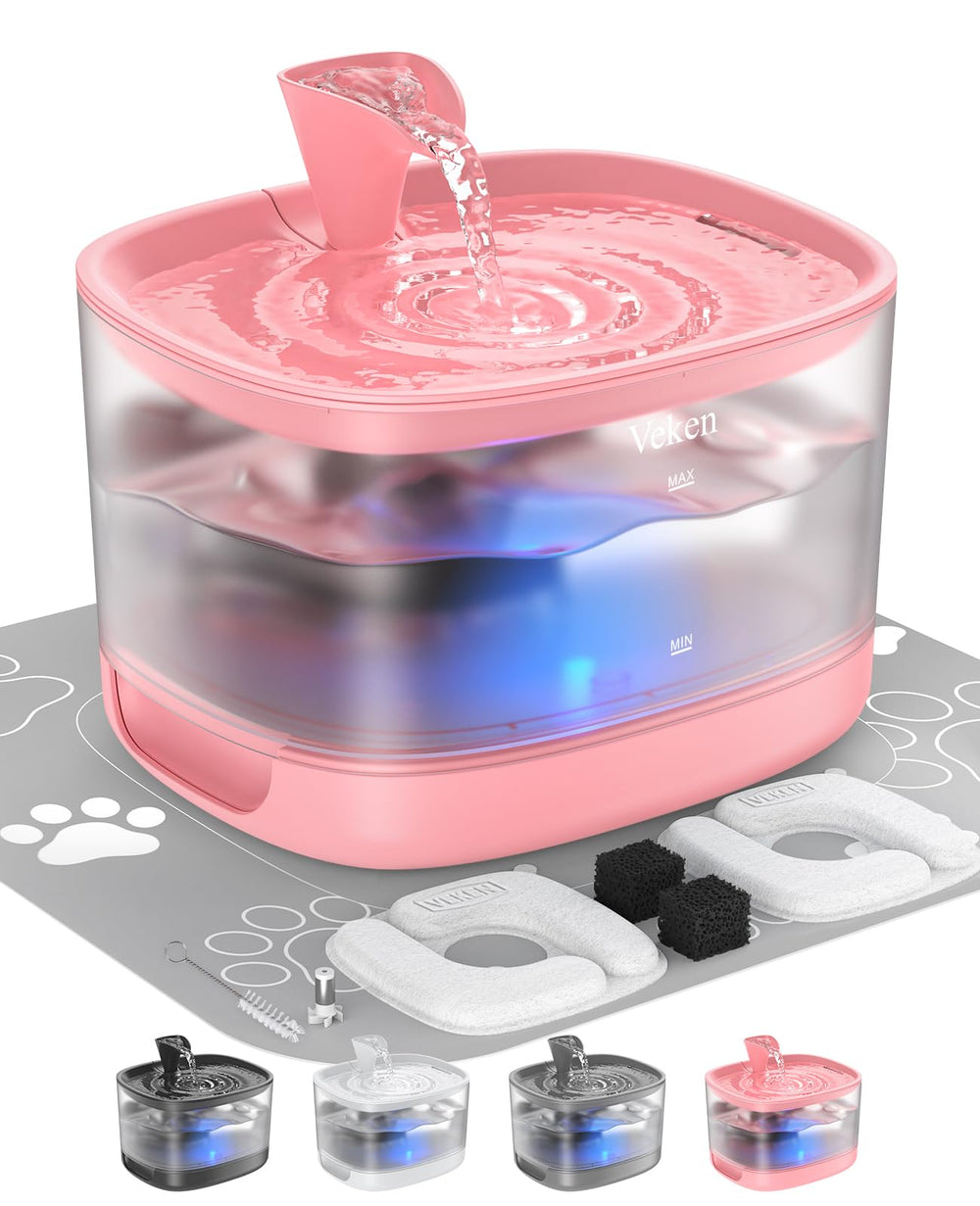 Fontaine Veken pour chat avec réservoir détachable, pratique et facile à nettoyer.