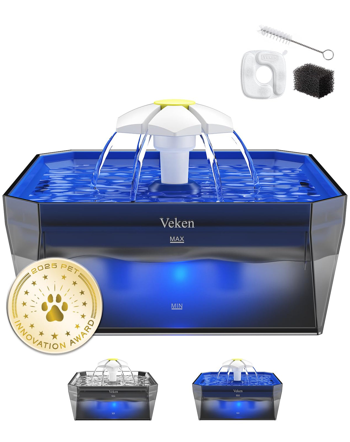 Fontaine Veken pour chat, réservoir compact 50oz, hydratation pratique.