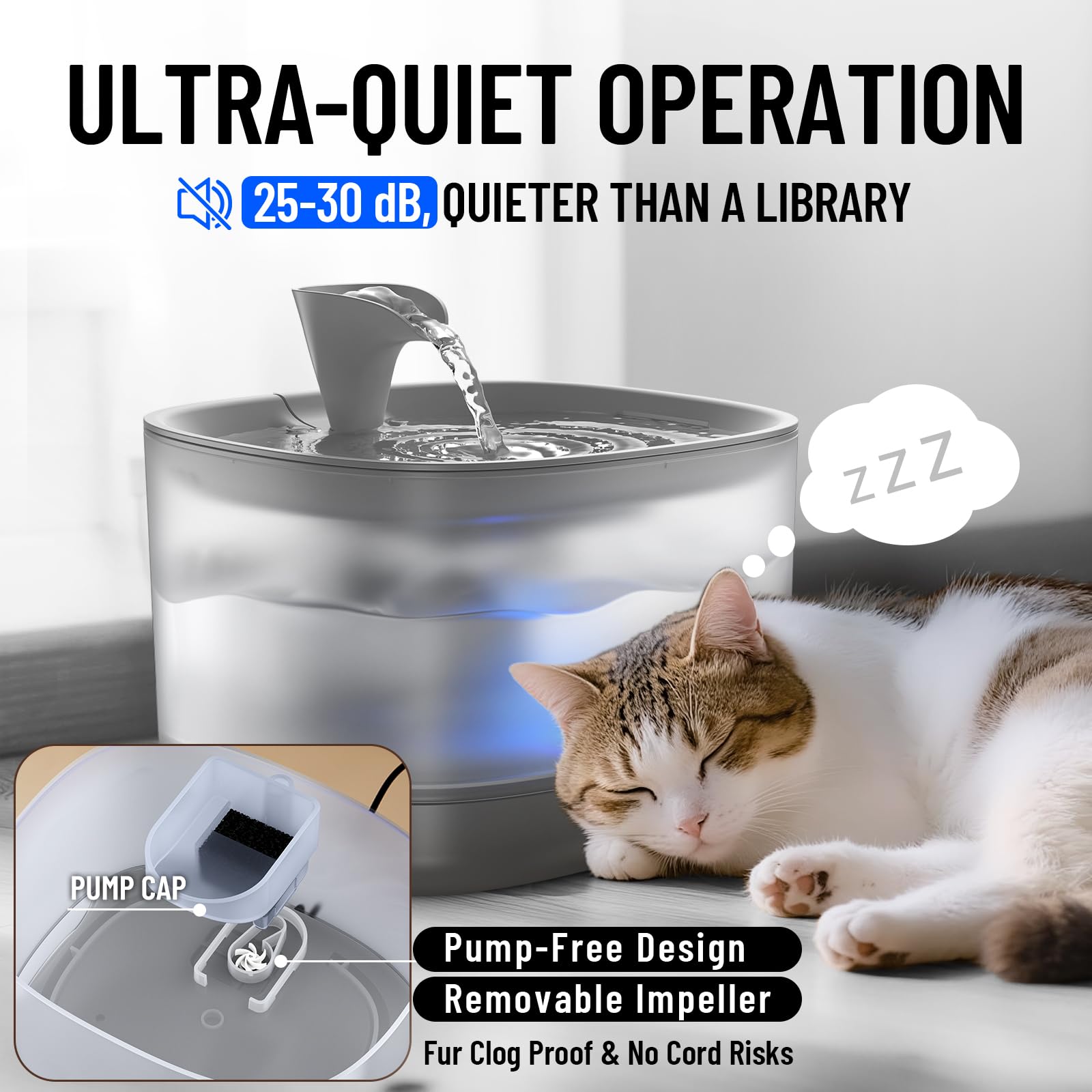 Veken fontaine eau chat filtration 5 étapes pour eau plus fraîche.