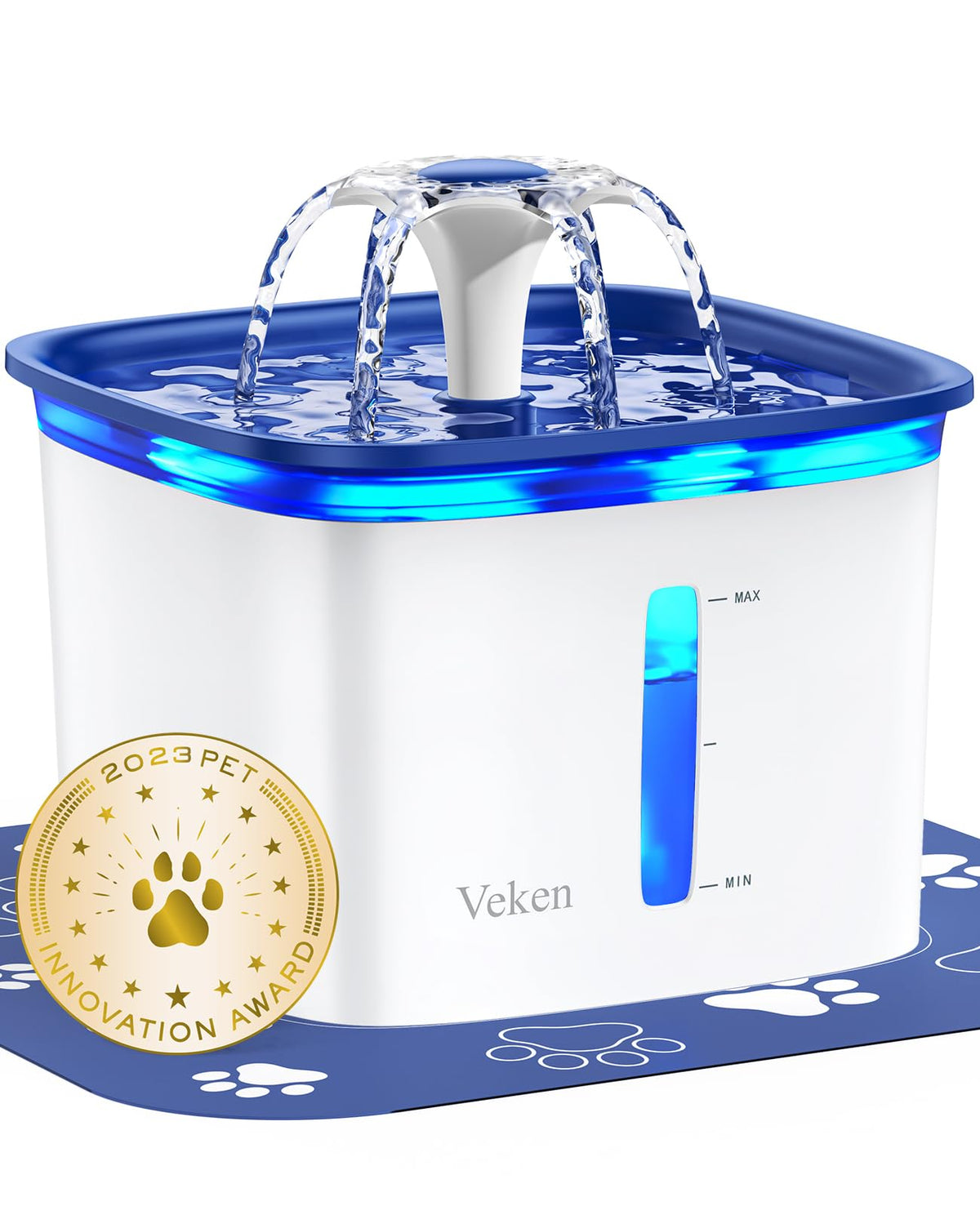 La fontaine Veken attire les chats et chiens à boire grâce au flux floral.