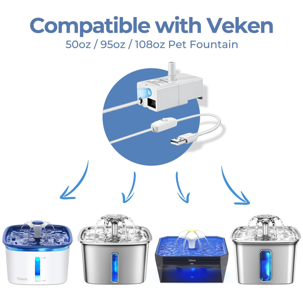 Pompe de remplacement Veken 95oz pour fontaine, performance durable et silencieuse.