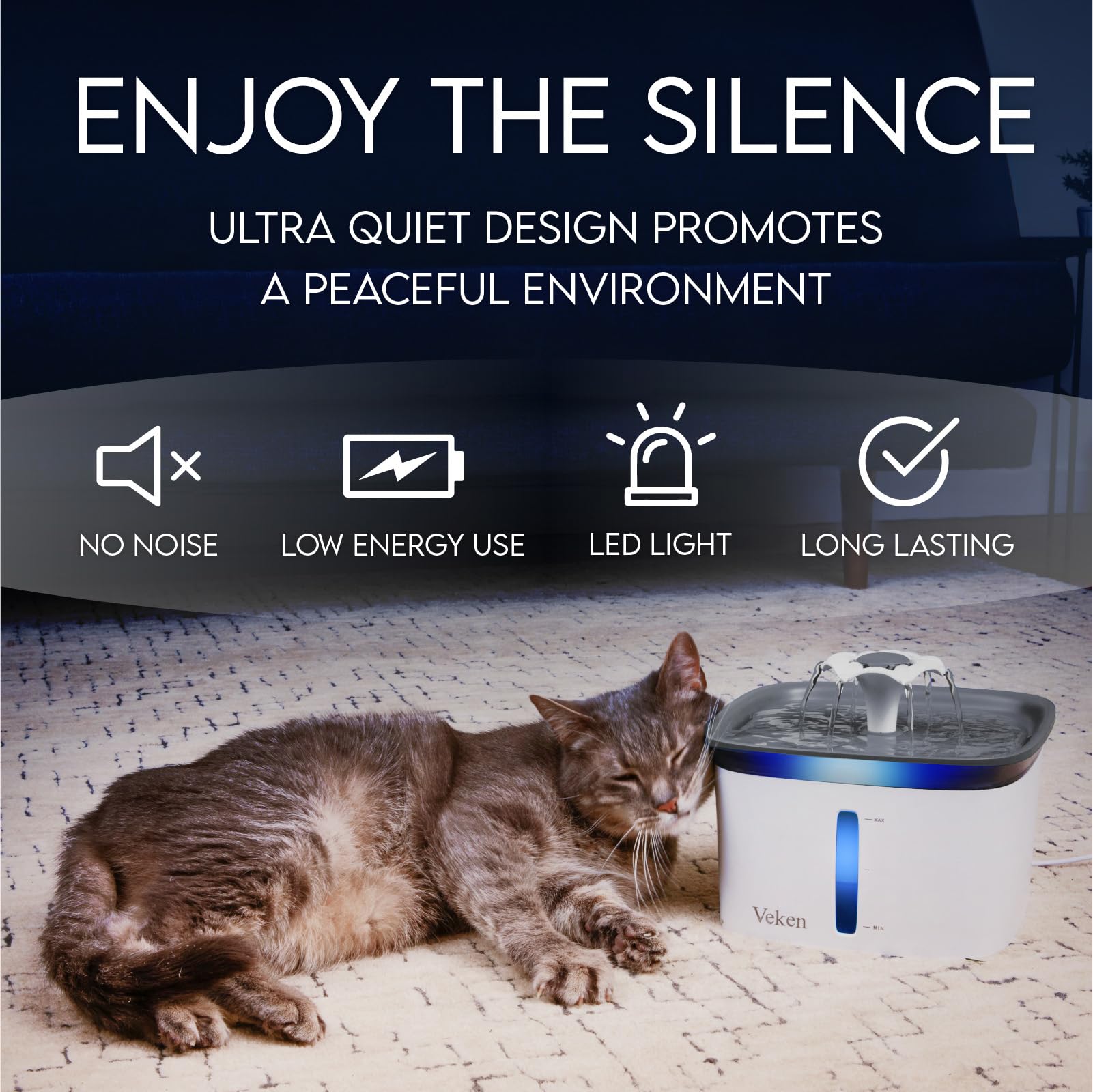 Pompe ultra silencieuse pour un usage discret jour et nuit.