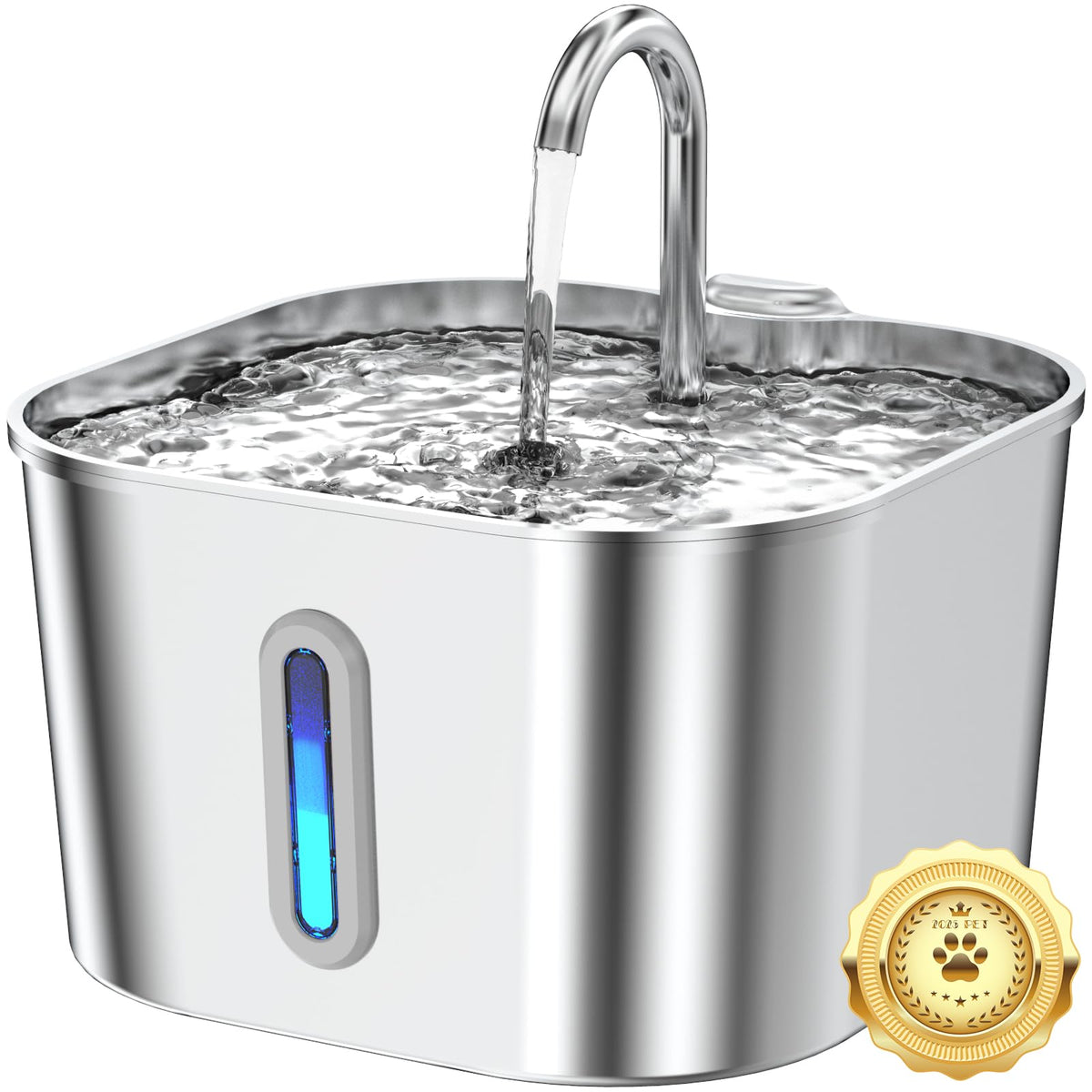 Fontaine Vekonn pour chat en acier inoxydable avec pompe silencieuse pour nuit calme