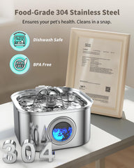 Vekonn fontaine-eau-chat-inox-sus304-durable, hygiène supérieure grâce au matériau.