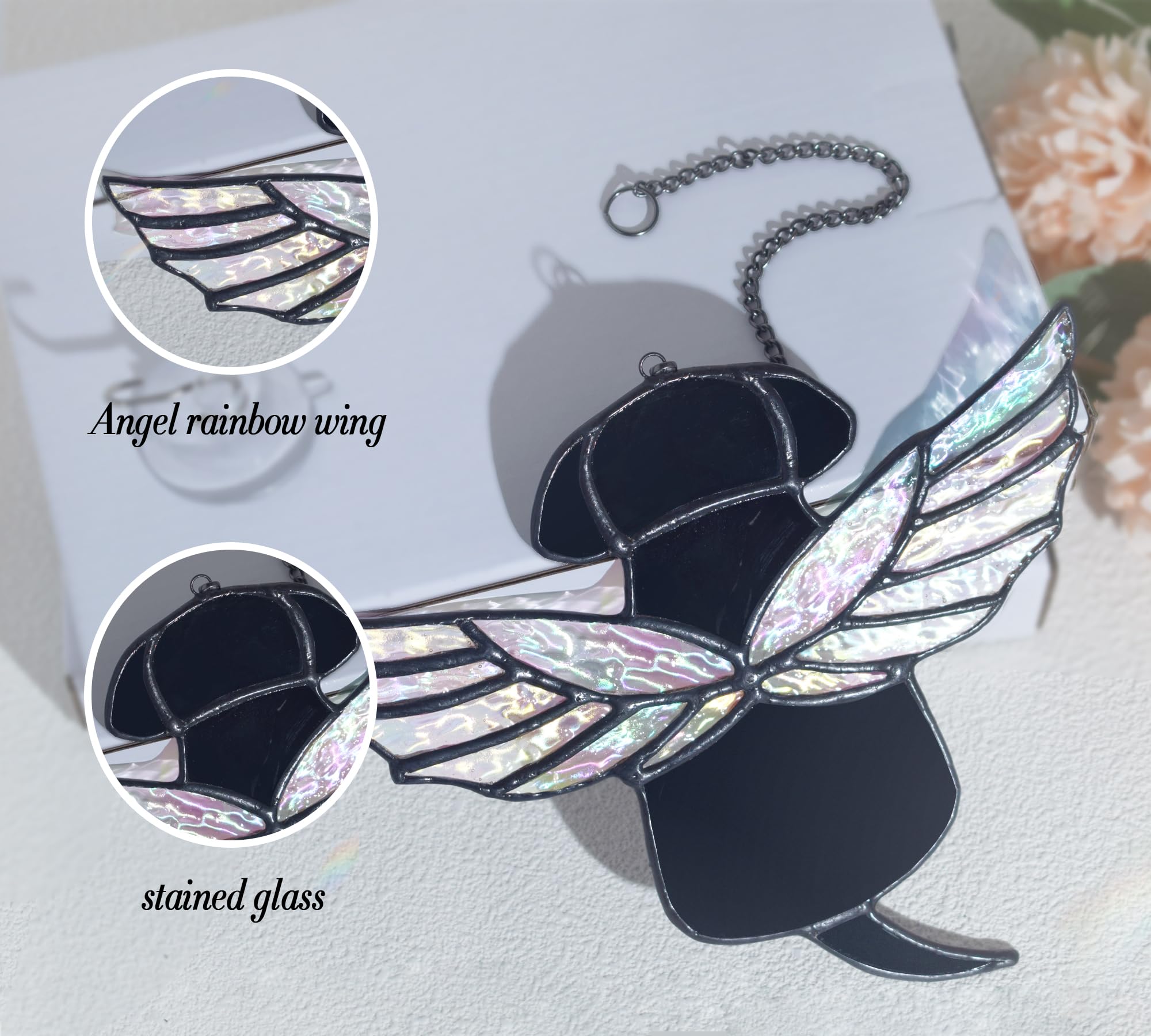 Ailes d ange en verre Velasyart reflètent la lumière naturelle.