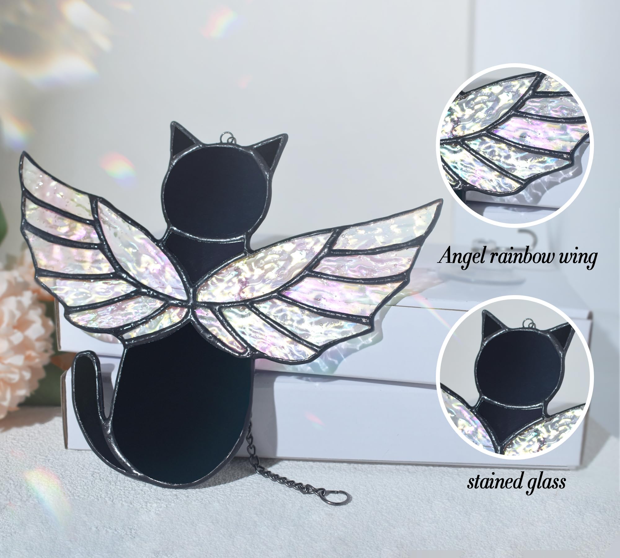 Velasyart chat-verre-staine, décor élégant rappelant le lien avec votre compagnon.
