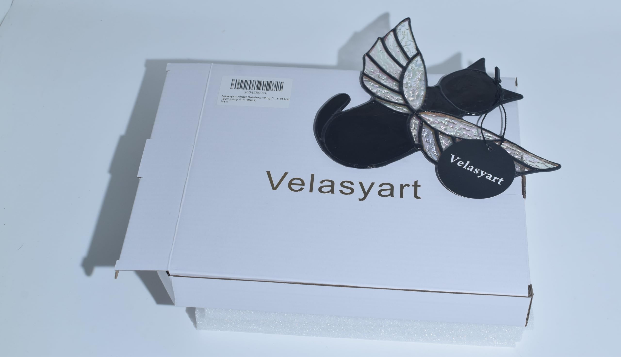 Velasyart porte-soleil-chat-arc-en-ciel-verre, ambiance chaleureuse même par temps gris.