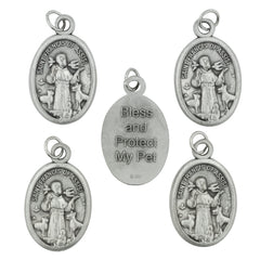 Accessoire pratique pour animaux: médaille Venerare Saint François à attacher au collier.