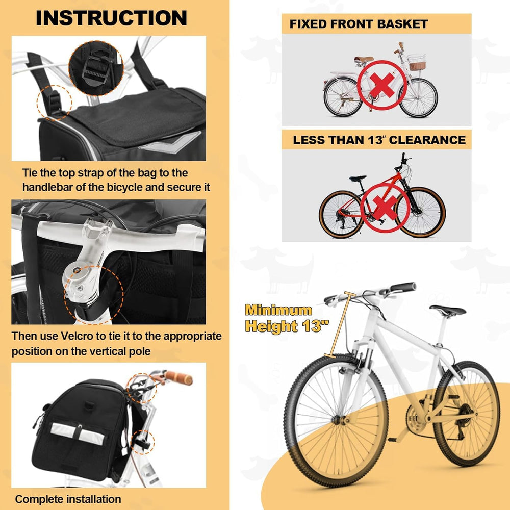 VENFOREST Panier vélo taille adaptée jusqu'à 8 kg.