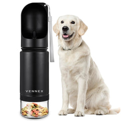 Bouteille d'eau VENNEX pour chien 12oz avec bol détachable, hydratation en promenade.