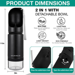Bouteille chien compacte VENNEX idéale pour les voyages.