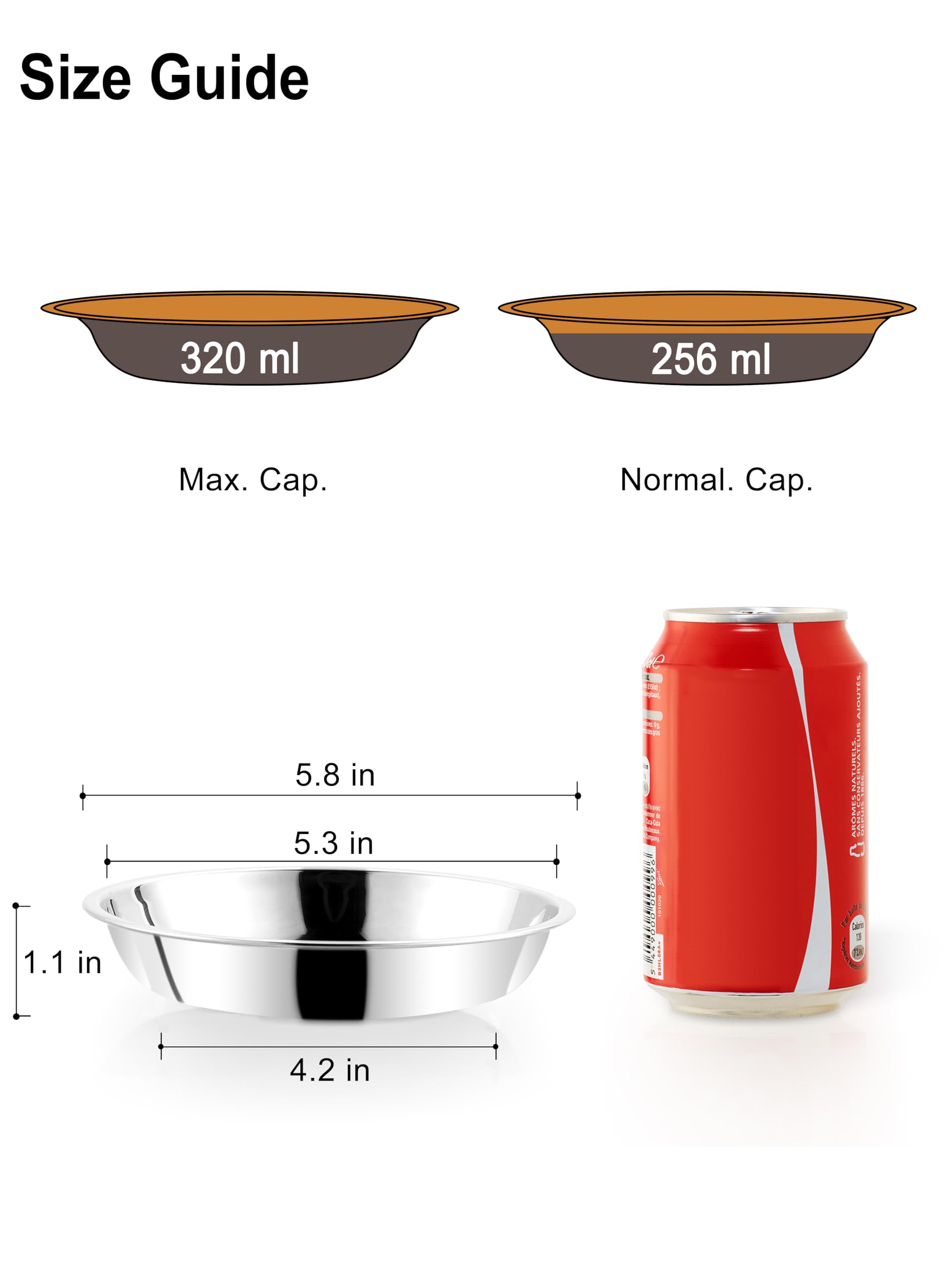 bols VENTION inox 18-8 durable, hygiéniques et faciles à nettoyer.