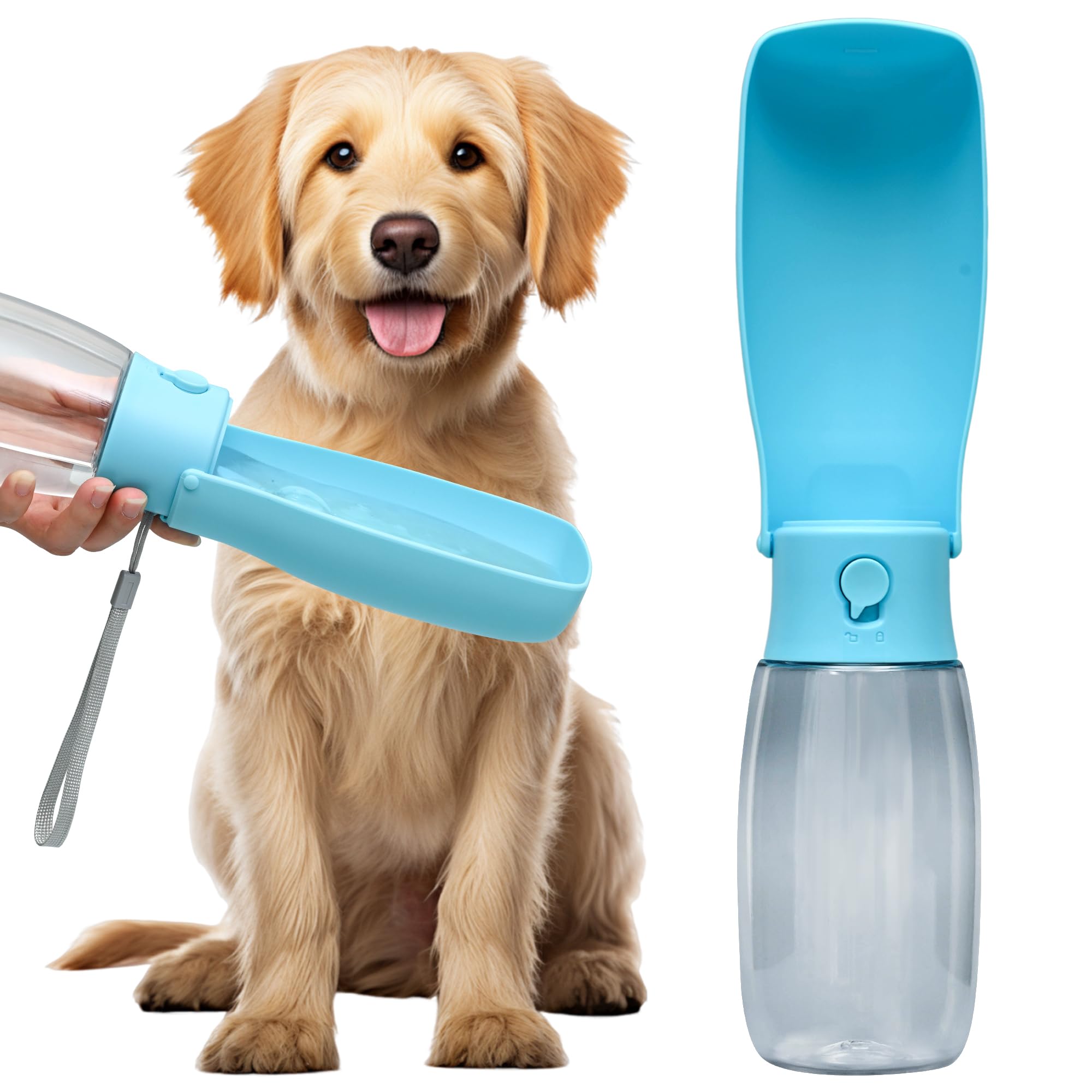 VEPOUYU Bouteille eau chien pliable 19oz, pratique lors des balades.