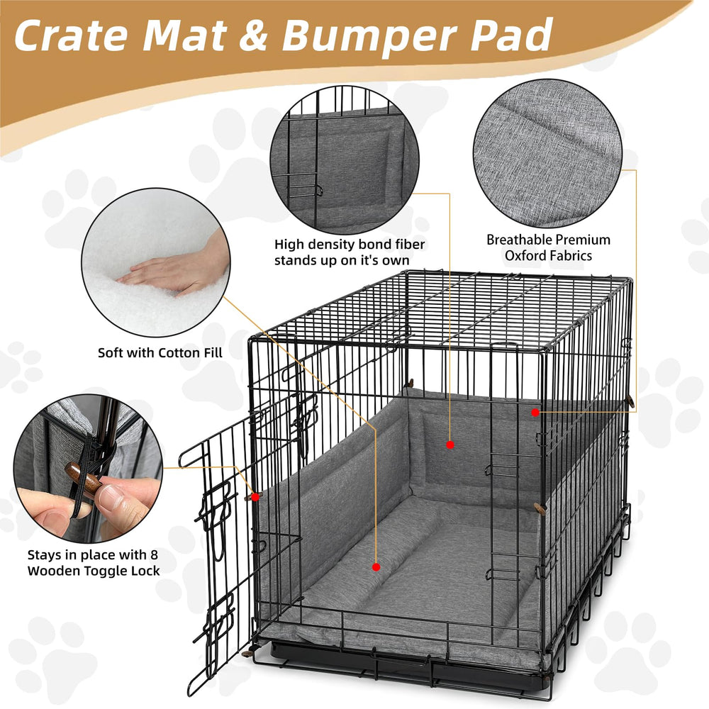 VERABE pare-coussins cage chien boutons bois maintien sûr.