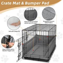 VERABE pare-coussins cage chien boutons bois maintien sûr.