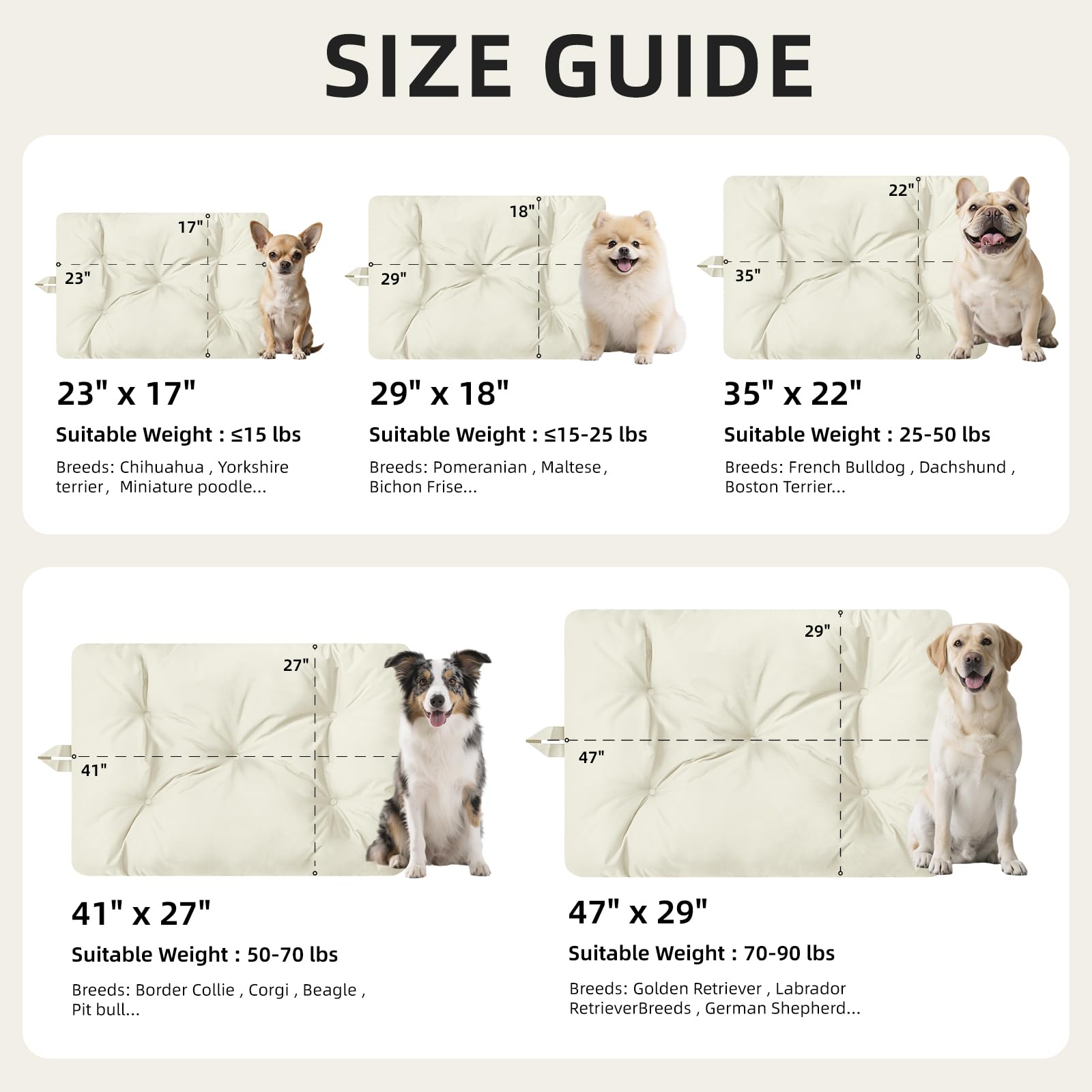 VERABE lit chien moyen, garnissage microfibre doux et confortable.
