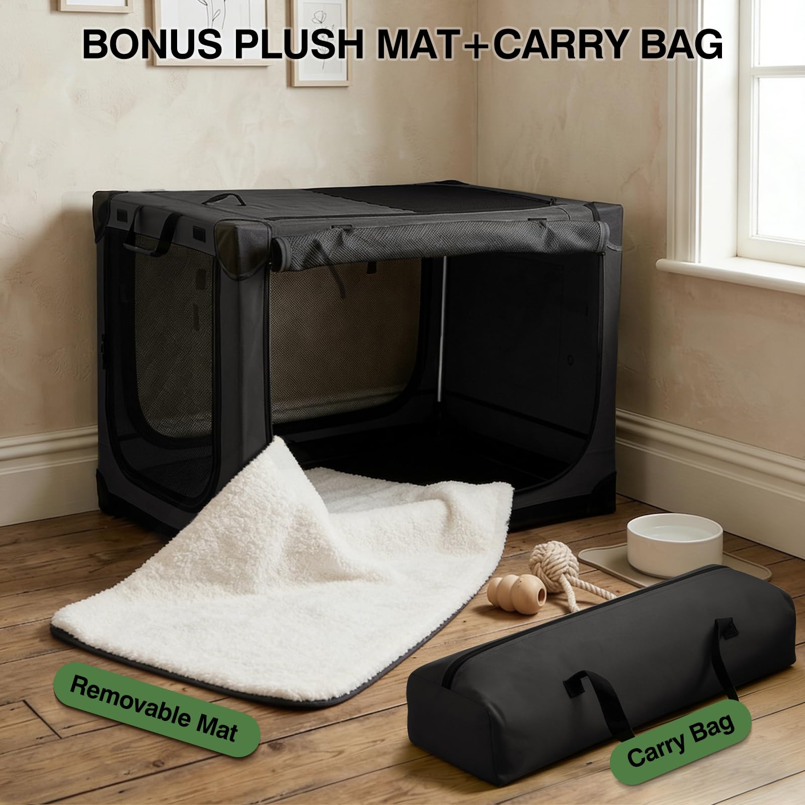 Veraste cage pour chien 33p, accès facilité grâce à quatre portes.