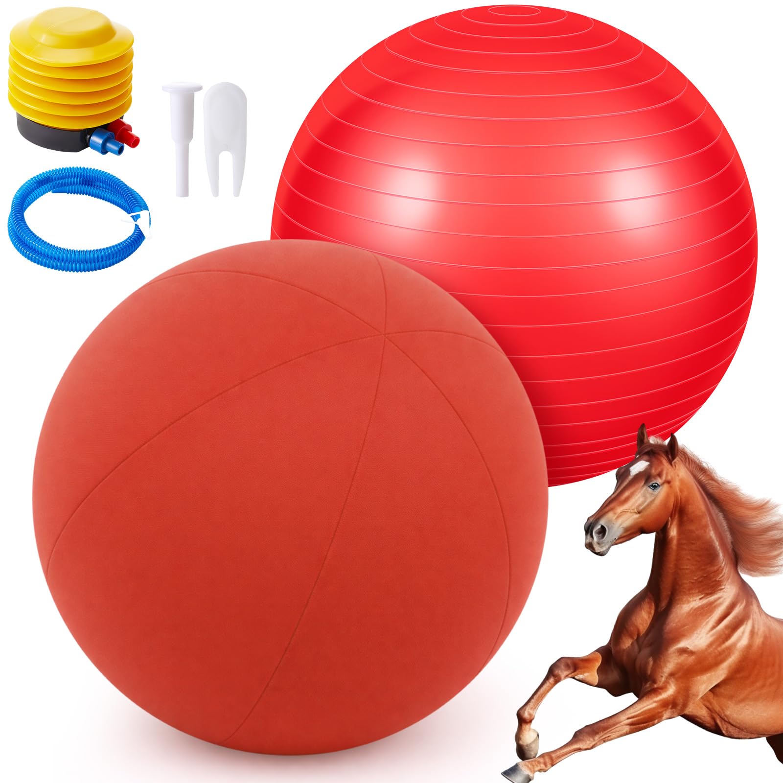 Balle d'entraînement VercanMonth 40 pouces pour chevaux attire l'attention et encourage l'exercice.