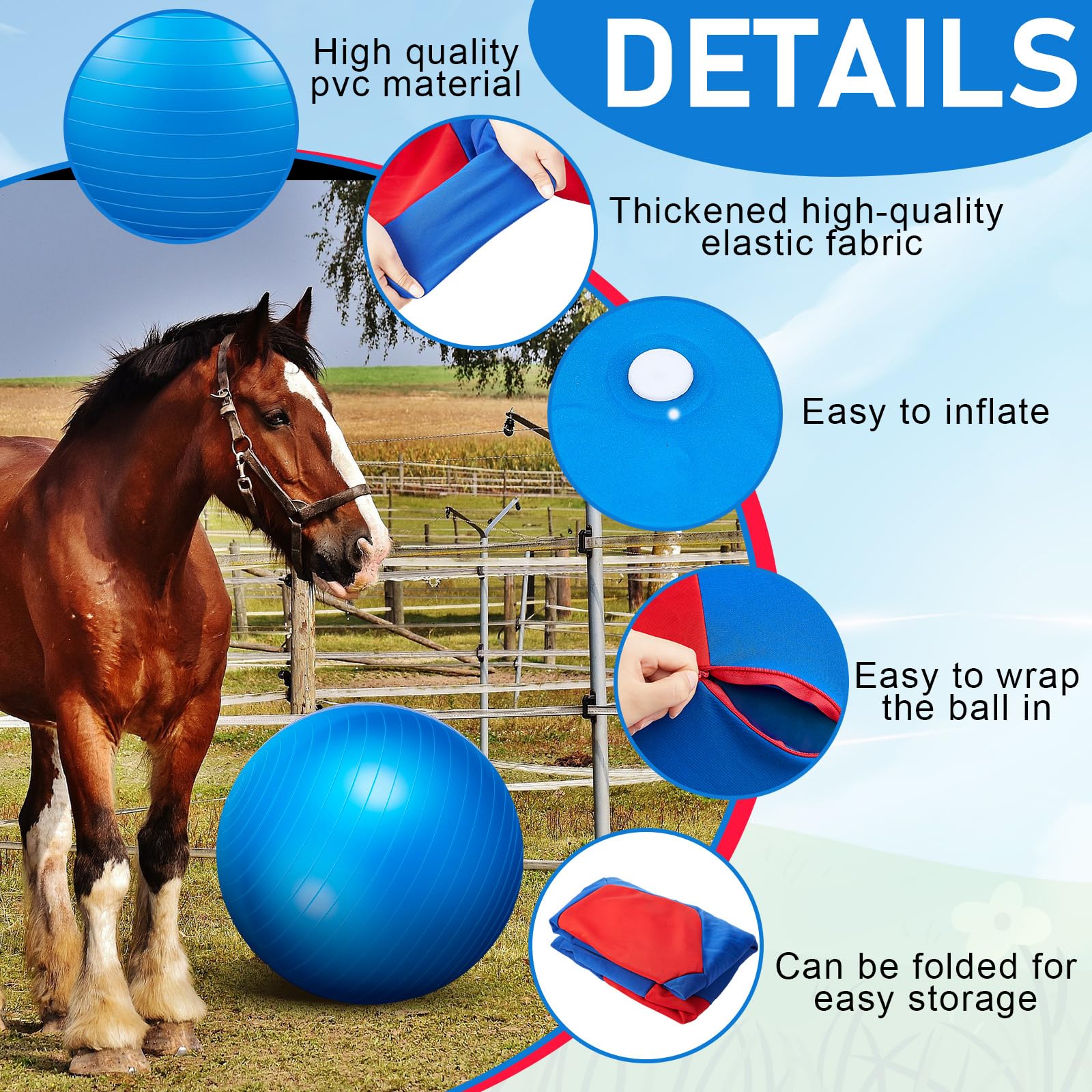 Ensemble jouet cheval VercanMonth: ballon et housse pour divertissement