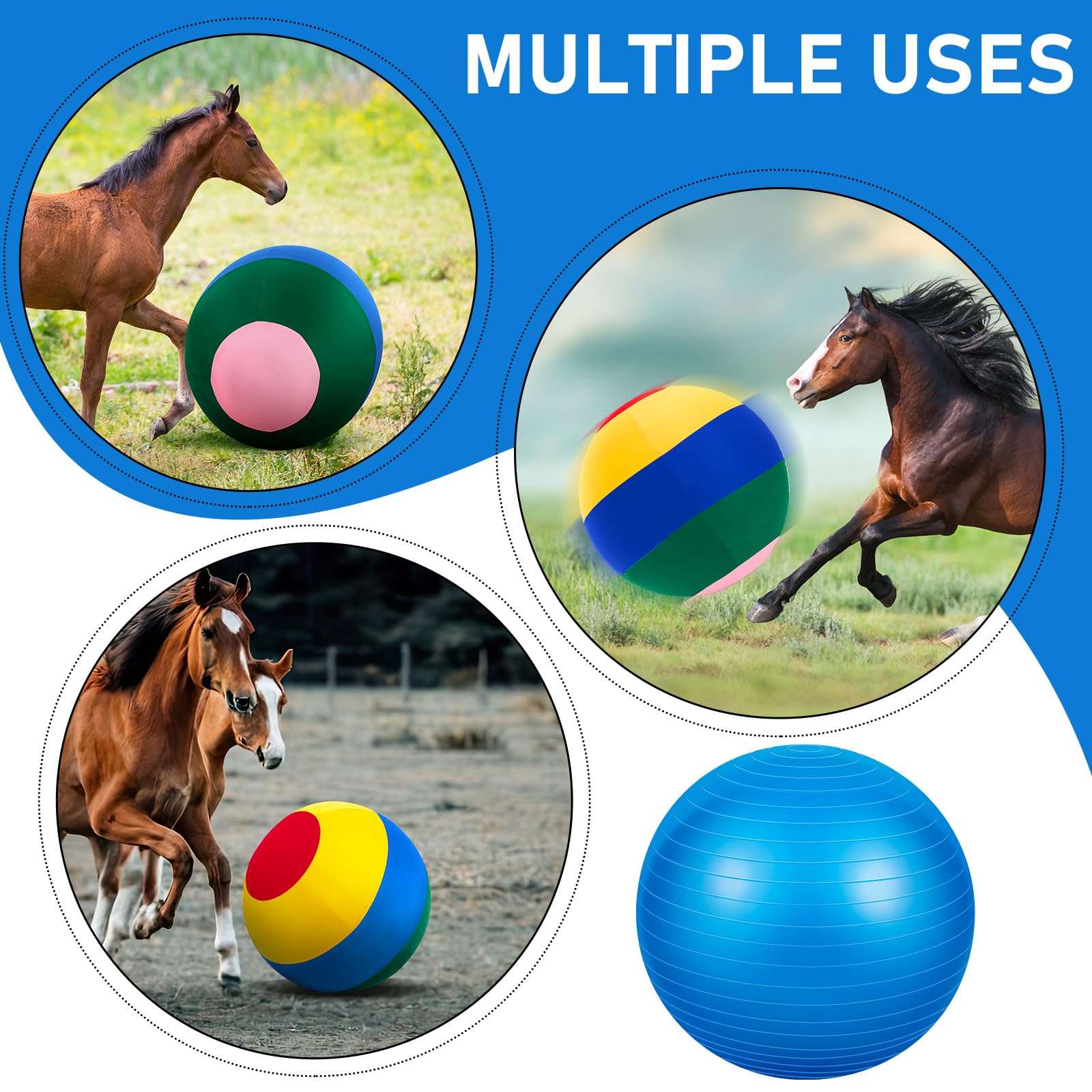 Exercice divertissant pour cheval avec la balle géante VercanMonth.