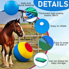 Kit complet cheval VercanMonth: balle, housse, bouchon et pompe.
