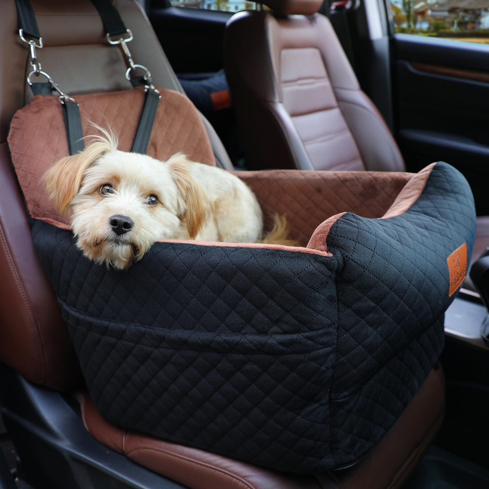 VERGODPRO booster chien avec dossier rembourré pour plus de confort.
