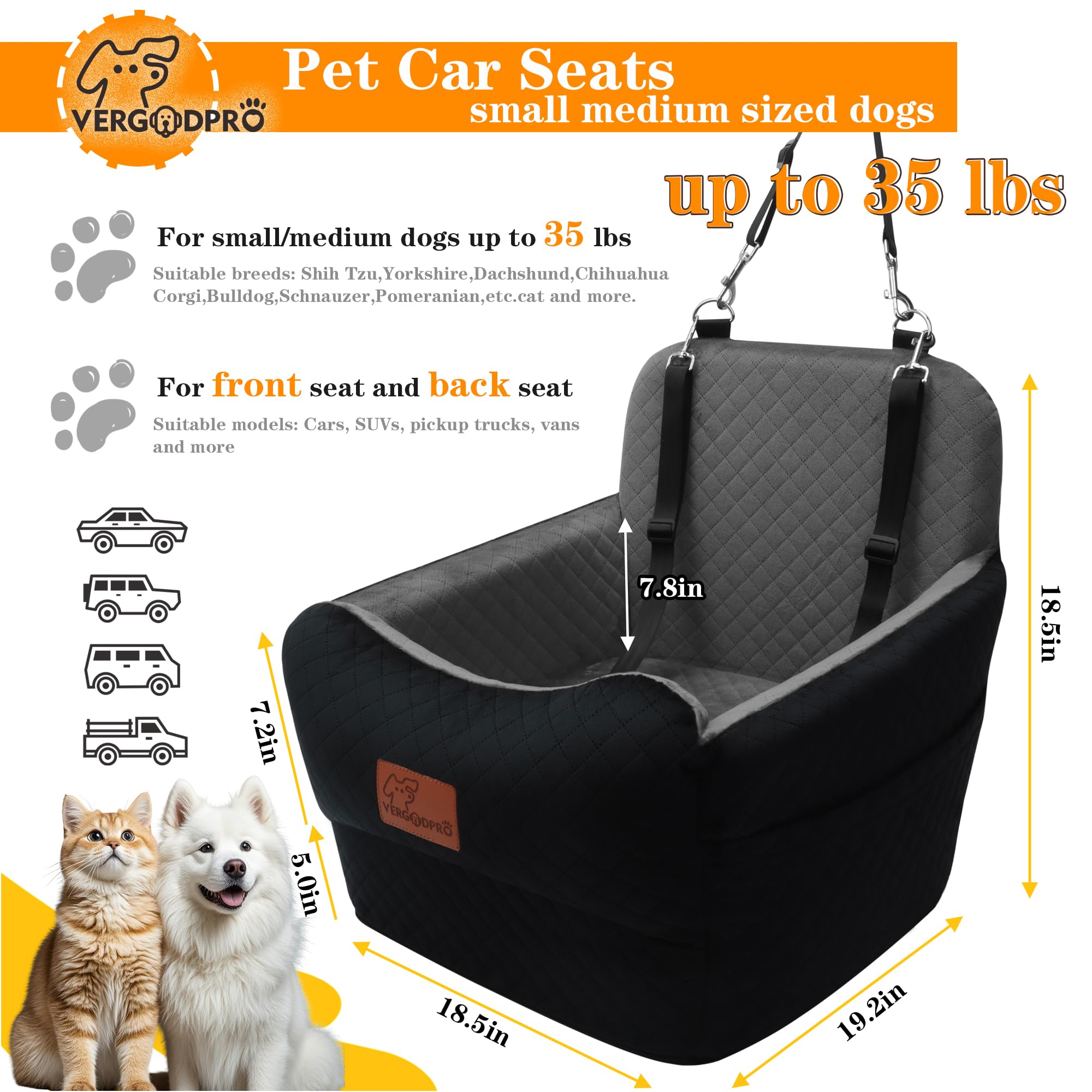 VERGODPRO housse amovible lavable pour siège-chien