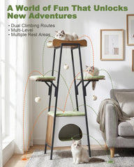 VERSASKY Arbre-chat 46 pouces coussins pelucheux pour douceur et confort.