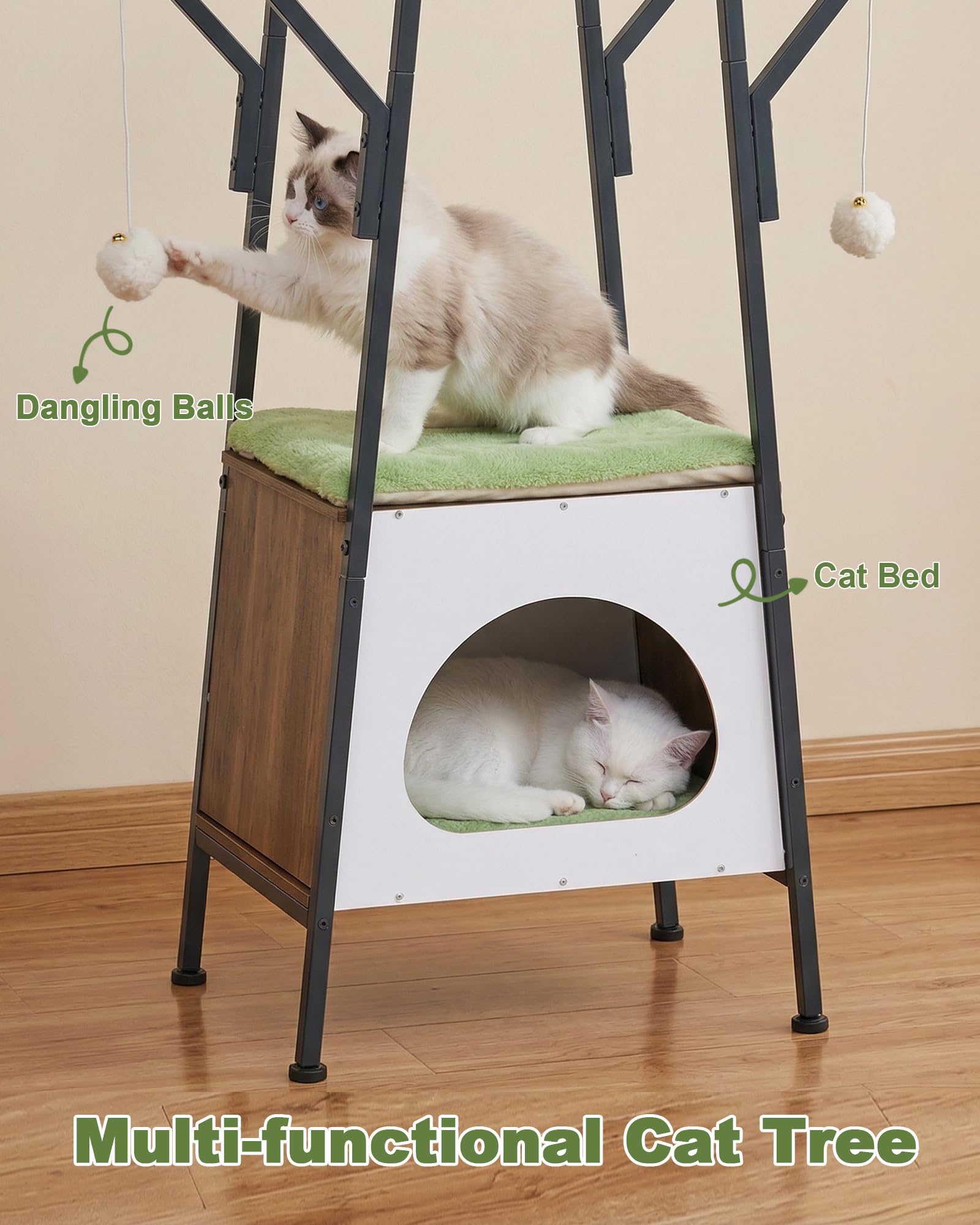 VERSASKY Arbre-chat 46 pouces étages multiples pour multi-chats.