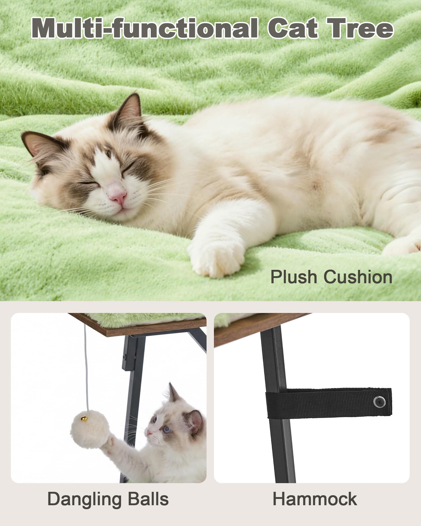 VERSASKY Arbre-chat 46 pouces tapis amovible et facile d'entretien.